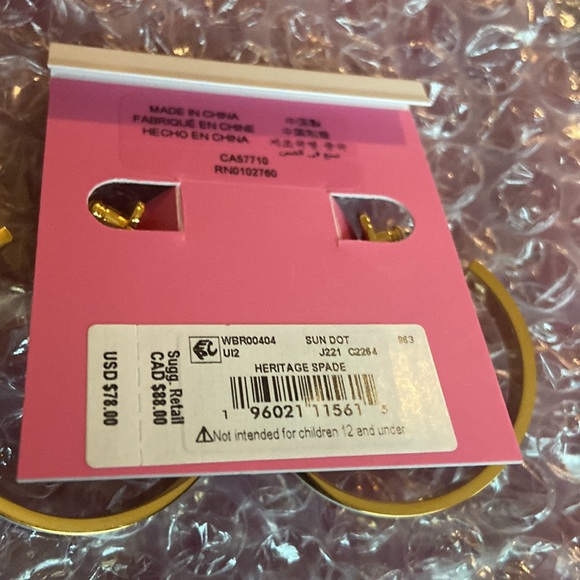 Kate Spade gingham hoop earrings NWT - Picture 3 of 4